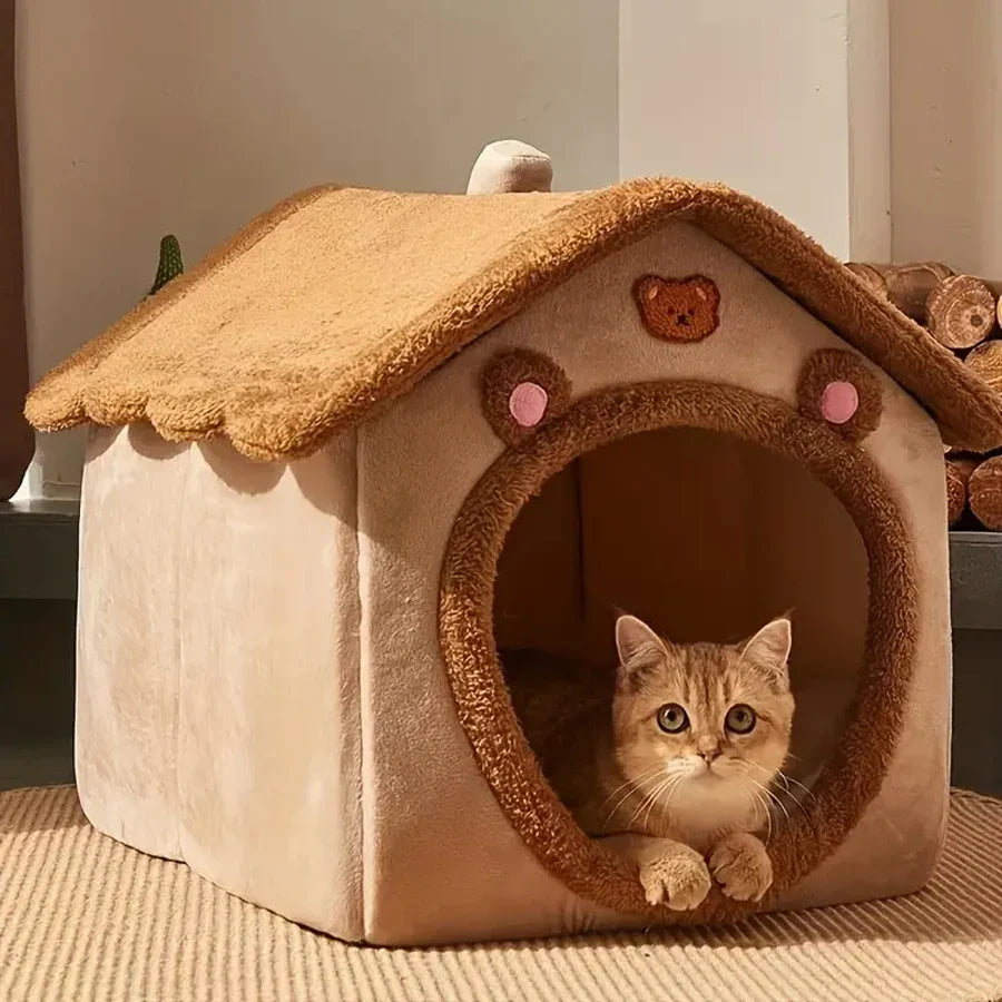 Foldable Pet House – Washable Cat & Puppy Bed