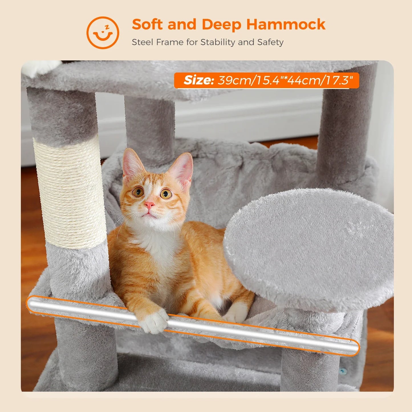 Large Cat Tree & Tower – Multi-Level with Hammock, Condos & Scratching Posts