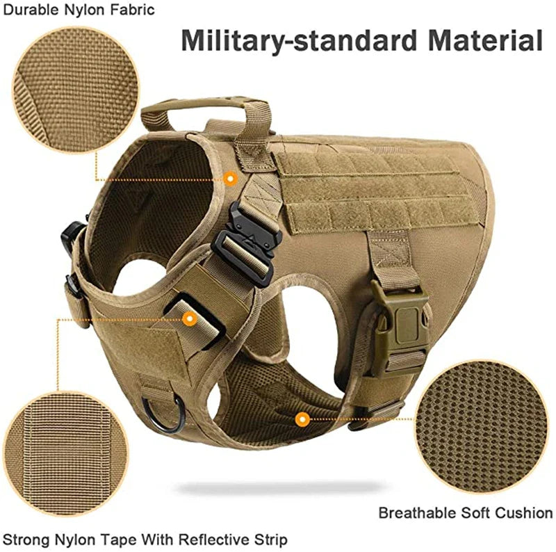 Tactical Dog Harness & Leash – Large Breeds