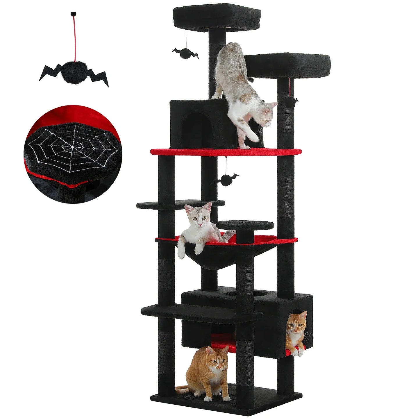 Large Cat Tree & Tower – Multi-Level with Hammock, Condos & Scratching Posts