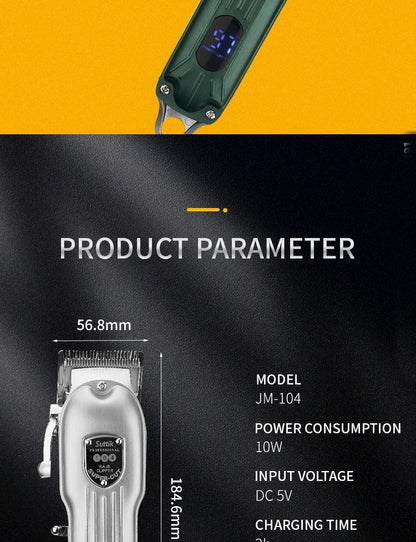 Professional Dog Hair Clipper – All-Metal Rechargeable Low-Noise Trimmer