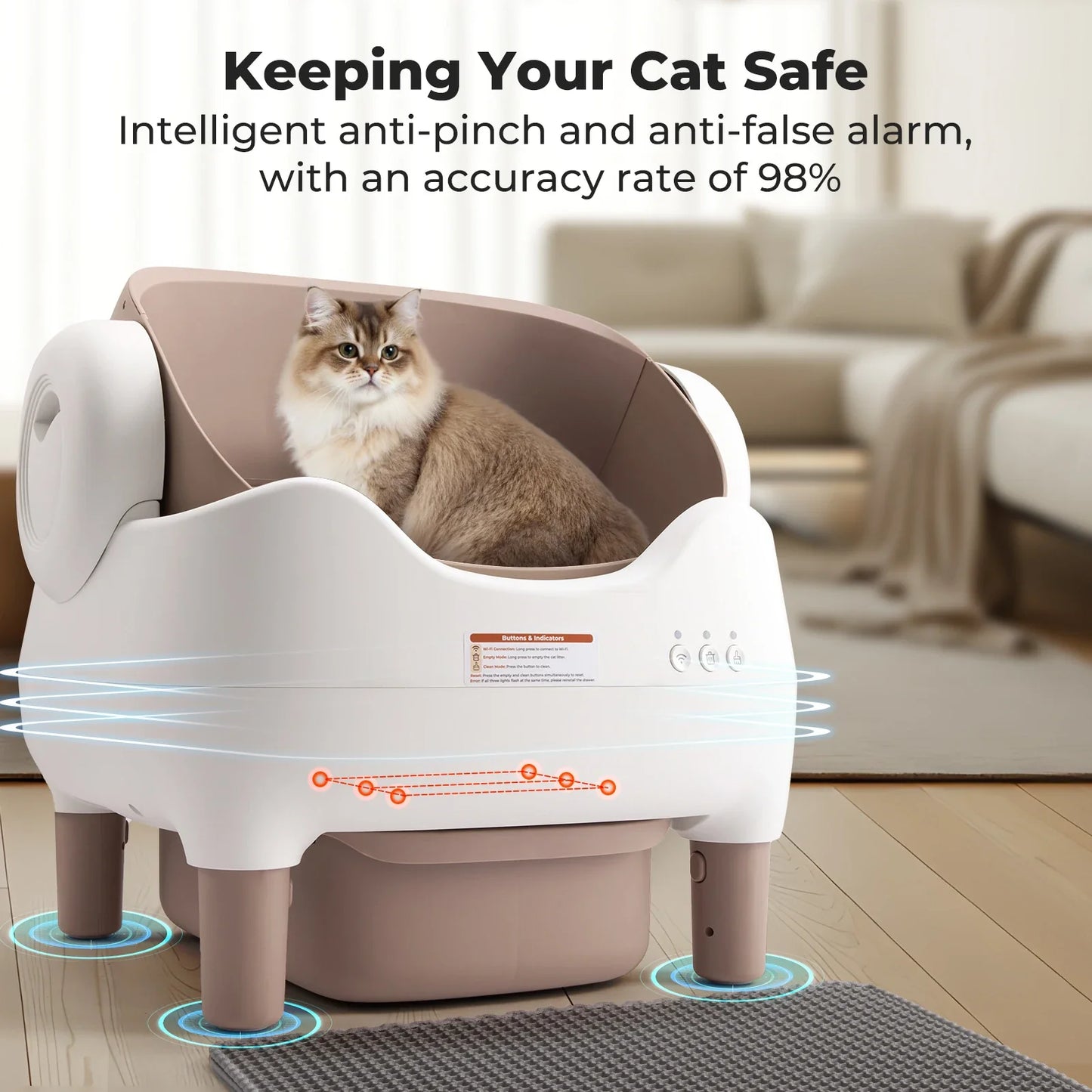 Self-Cleaning Automatic Cat Litter Box – APP Control & Odor-Free Bin