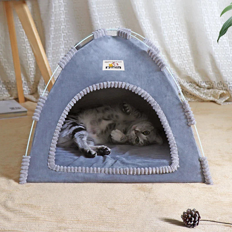 Foldable Cat & Dog Tent House – Breathable Outdoor Portable Pet Bed