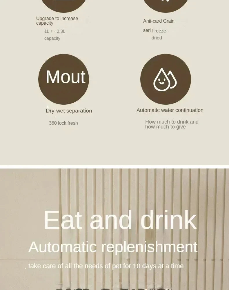 Automatic Pet Feeder & Water Fountain – Large Capacity Dispenser Set