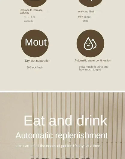 Automatic Pet Feeder & Water Fountain – Large Capacity Dispenser Set