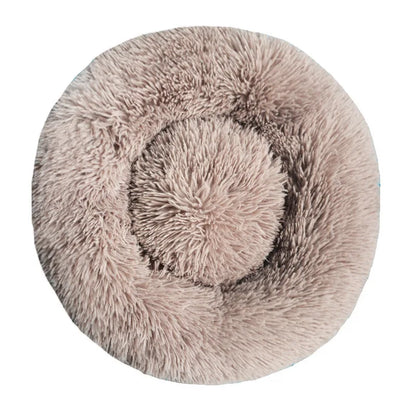 Round Plush Dog & Cat Bed – Winter Warm