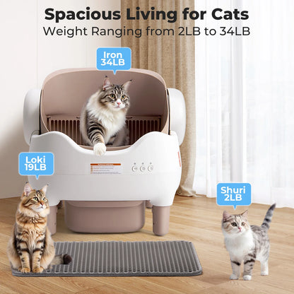 Self-Cleaning Automatic Cat Litter Box – APP Control & Odor-Free Bin