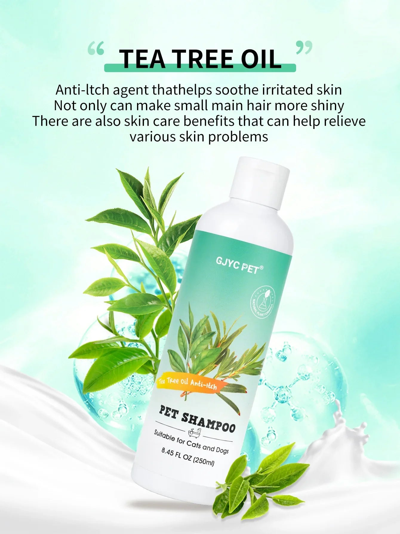 Tea Tree Oil Pet Shampoo – Anti-Itch & Odor-Relief Bath Wash