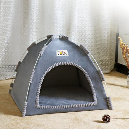 Foldable Cat & Dog Tent House – Breathable Outdoor Portable Pet Bed