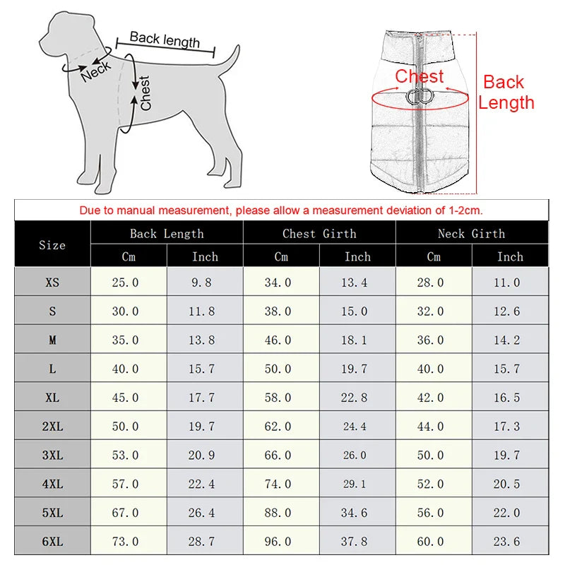 Winter Dog Coat – Warm Waterproof Pet Jacket for Small, Medium & Large Dogs