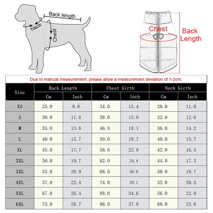 Winter Dog Coat – Warm Waterproof Pet Jacket for Small, Medium & Large Dogs