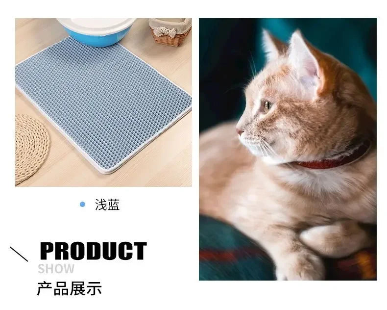 Double-Layer Cat Litter Mat – Waterproof