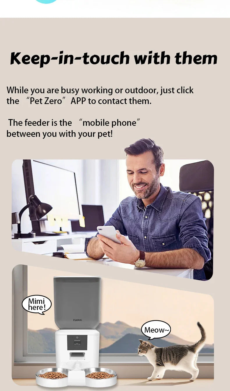 Automatic Cat Feeder 8L – 1080p Camera WiFi