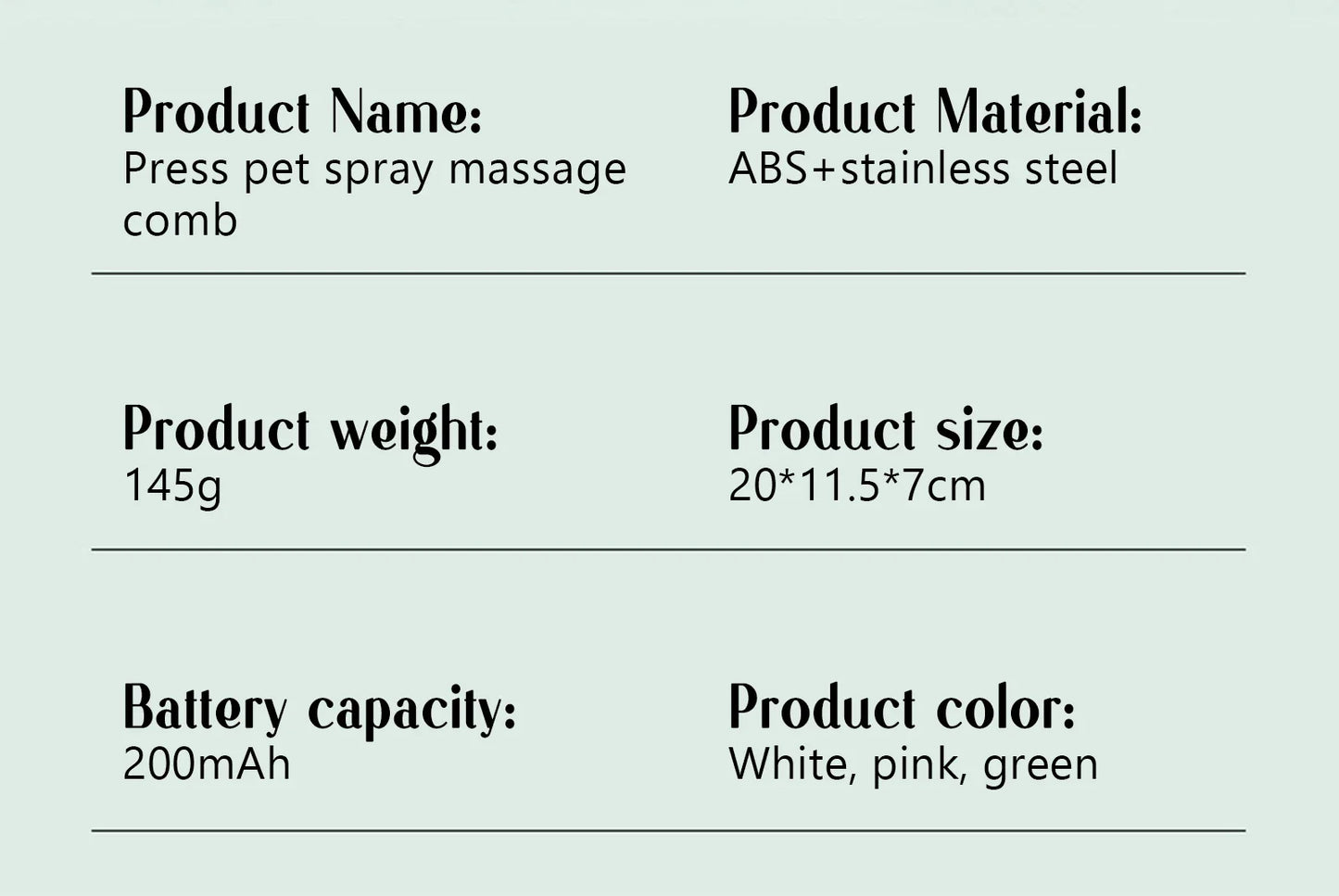 USB Dog Steam Massage Comb – Soft Teeth