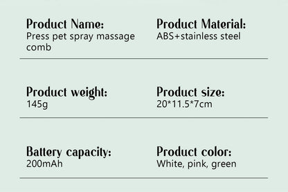 USB Dog Steam Massage Comb – Soft Teeth