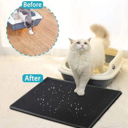 Double-Layer Cat Litter Mat – Waterproof
