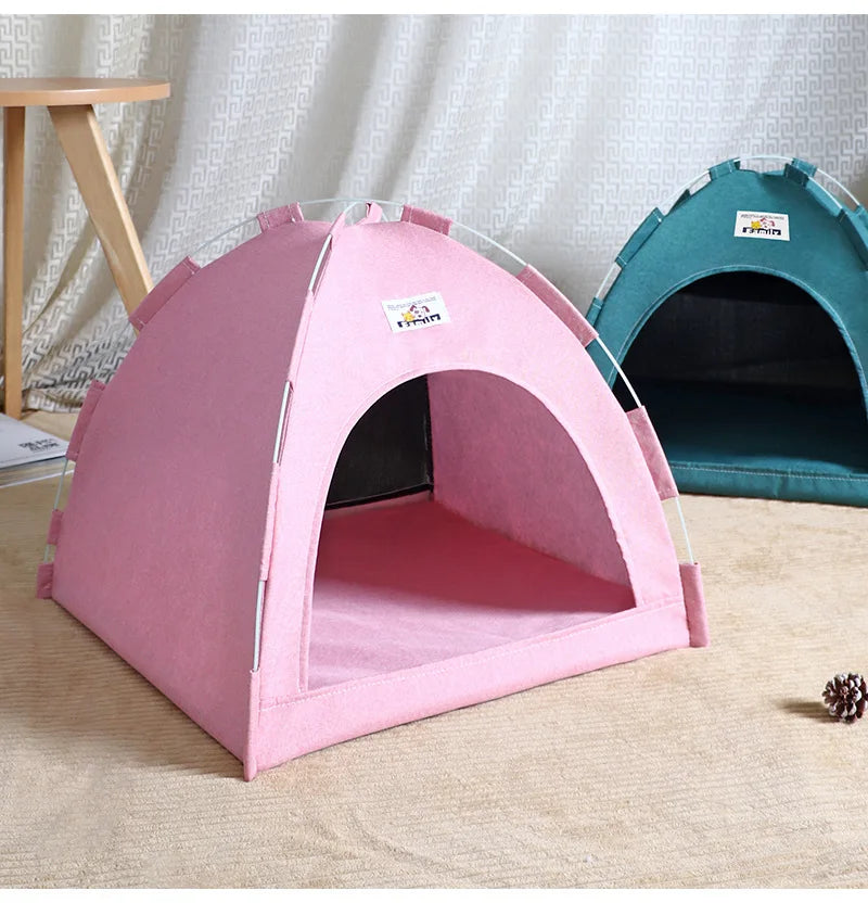 Foldable Cat & Dog Tent House – Breathable Outdoor Portable Pet Bed