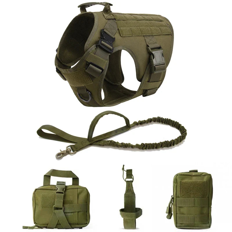 Tactical Dog Harness & Leash – Large Breeds