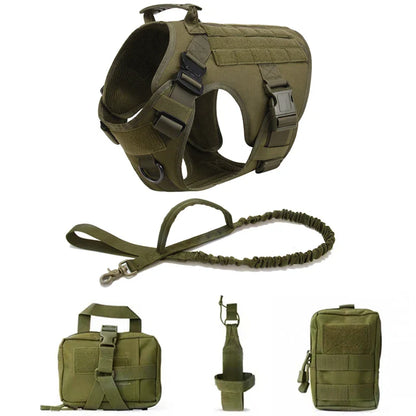 Tactical Dog Harness & Leash – Large Breeds