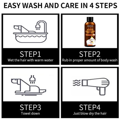 3-in-1 Dog Shampoo & Conditioner – Organic Coconut Odor Eliminator