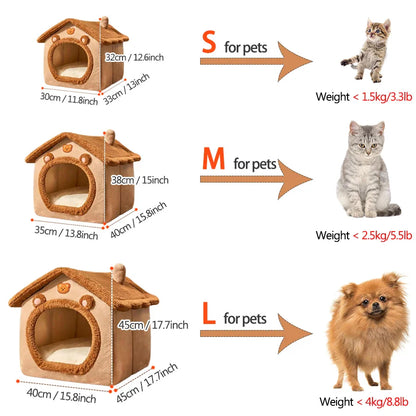 Foldable Pet House – Washable Cat & Puppy Bed