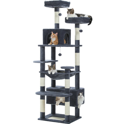 Large Cat Tree & Tower – Multi-Level with Hammock, Condos & Scratching Posts