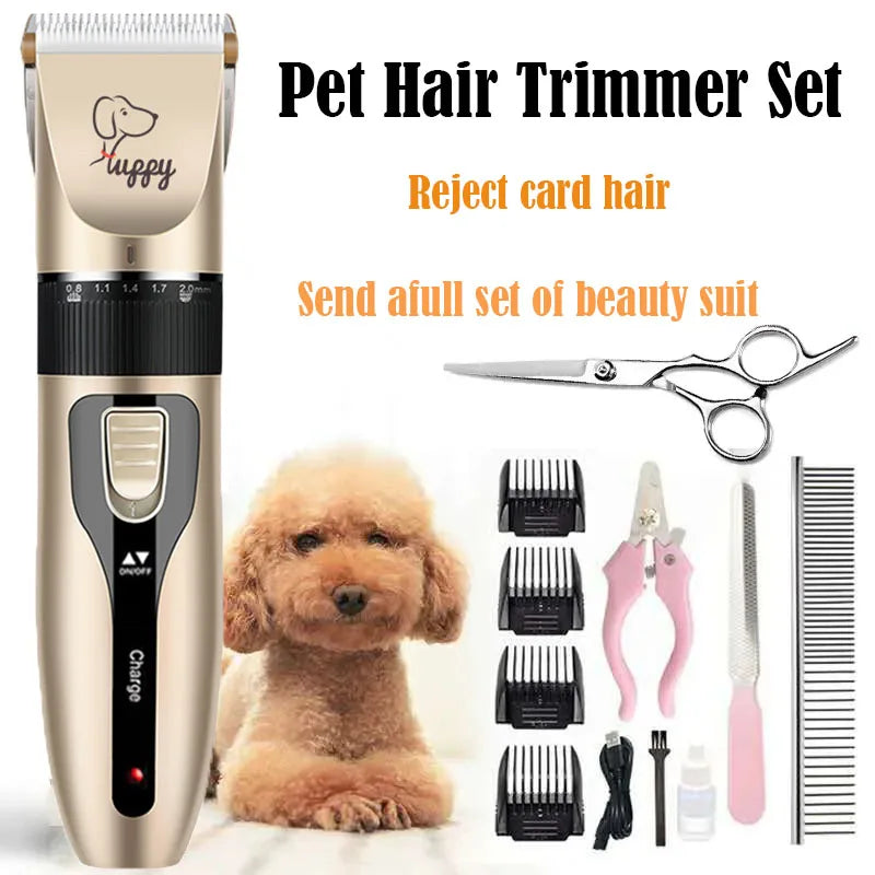 Pet Hair Clipper & Trimmer Set – Cordless Electric