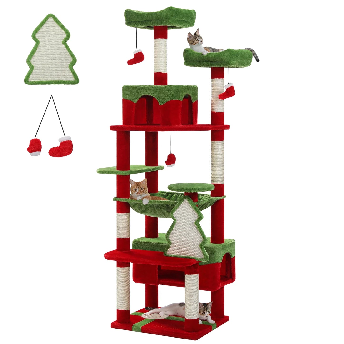 Large Cat Tree & Tower – Multi-Level with Hammock, Condos & Scratching Posts