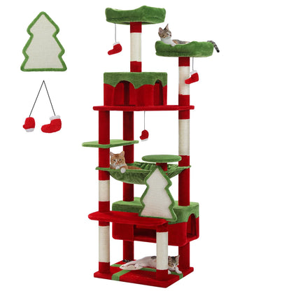 Large Cat Tree & Tower – Multi-Level with Hammock, Condos & Scratching Posts