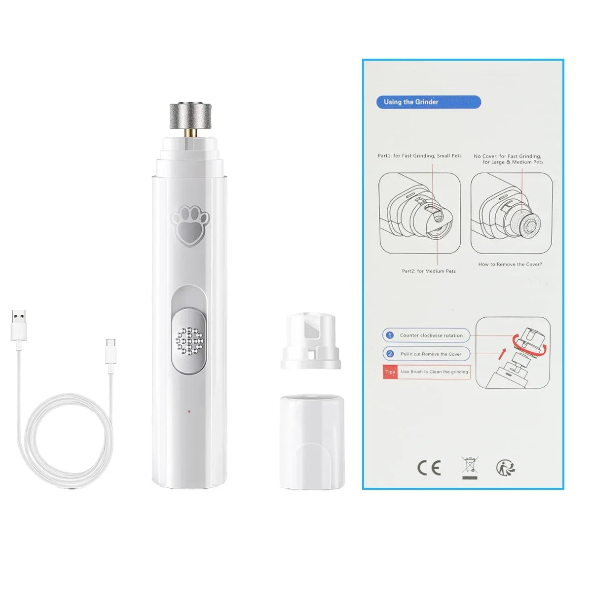 Electric Dog Nail Grinder – USB Rechargeable