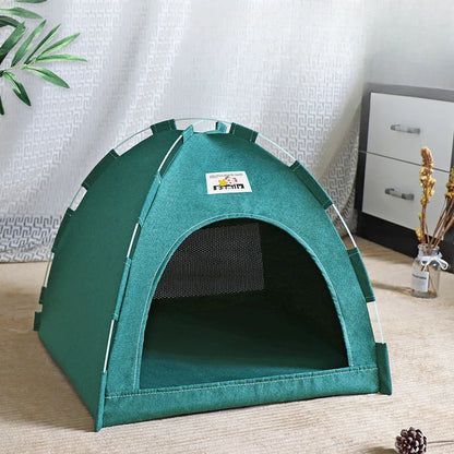 Foldable Cat & Dog Tent House – Breathable Outdoor Portable Pet Bed