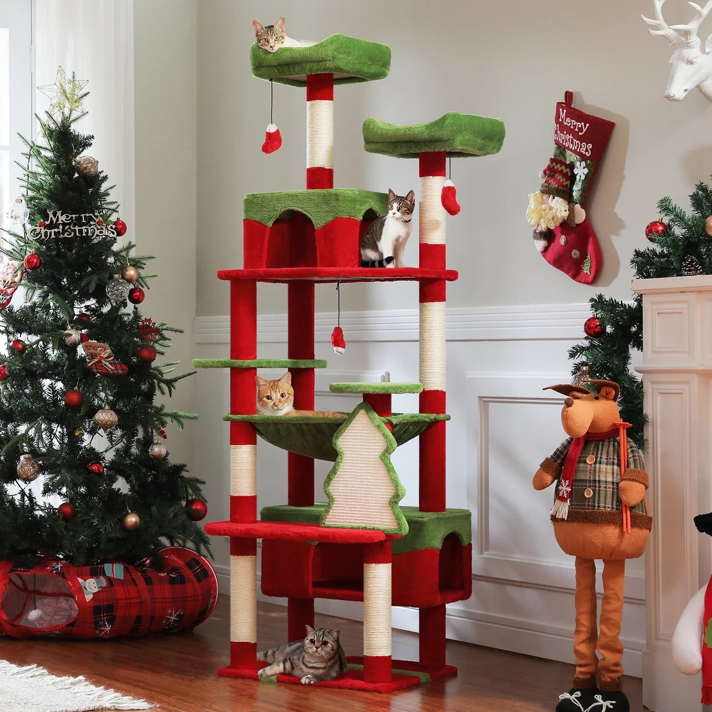 Large Cat Tree & Tower – Multi-Level with Hammock, Condos & Scratching Posts