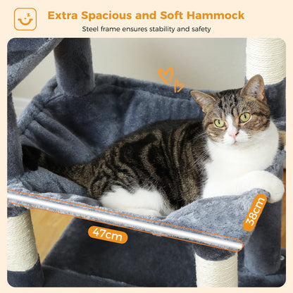 Large Cat Tree & Tower – Multi-Level with Hammock, Condos & Scratching Posts