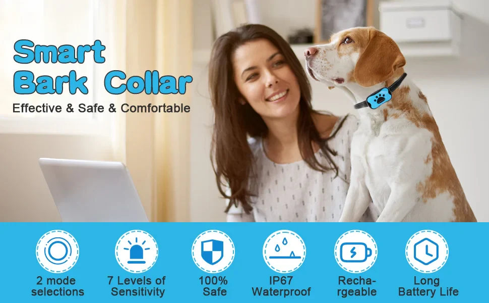Anti-Bark Dog Training Collar – Rechargeable Ultrasonic Device