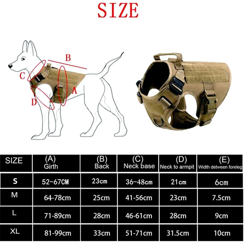 Tactical Dog Harness & Leash – Large Breeds