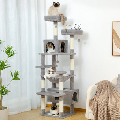 Large Cat Tree & Tower – Multi-Level with Hammock, Condos & Scratching Posts