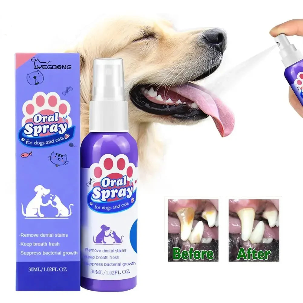 Pet Teeth Cleaning Spray – Anti-Tartar & Bad Breath Oral Care