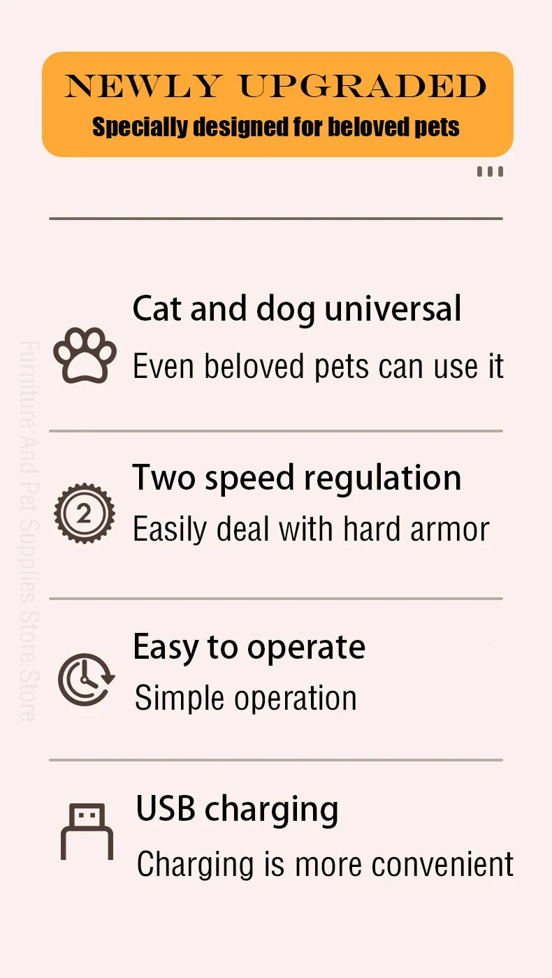 Electric Dog Nail Grinder – USB Rechargeable