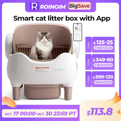Self-Cleaning Automatic Cat Litter Box – APP Control & Odor-Free Bin