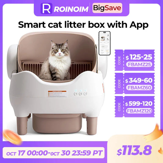 Self-Cleaning Automatic Cat Litter Box – APP Control & Odor-Free Bin