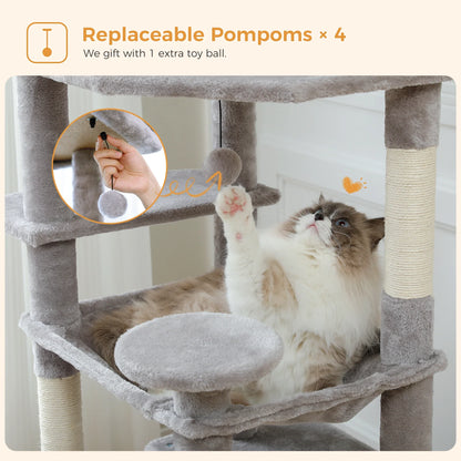 Large Cat Tree & Tower – Multi-Level with Hammock, Condos & Scratching Posts
