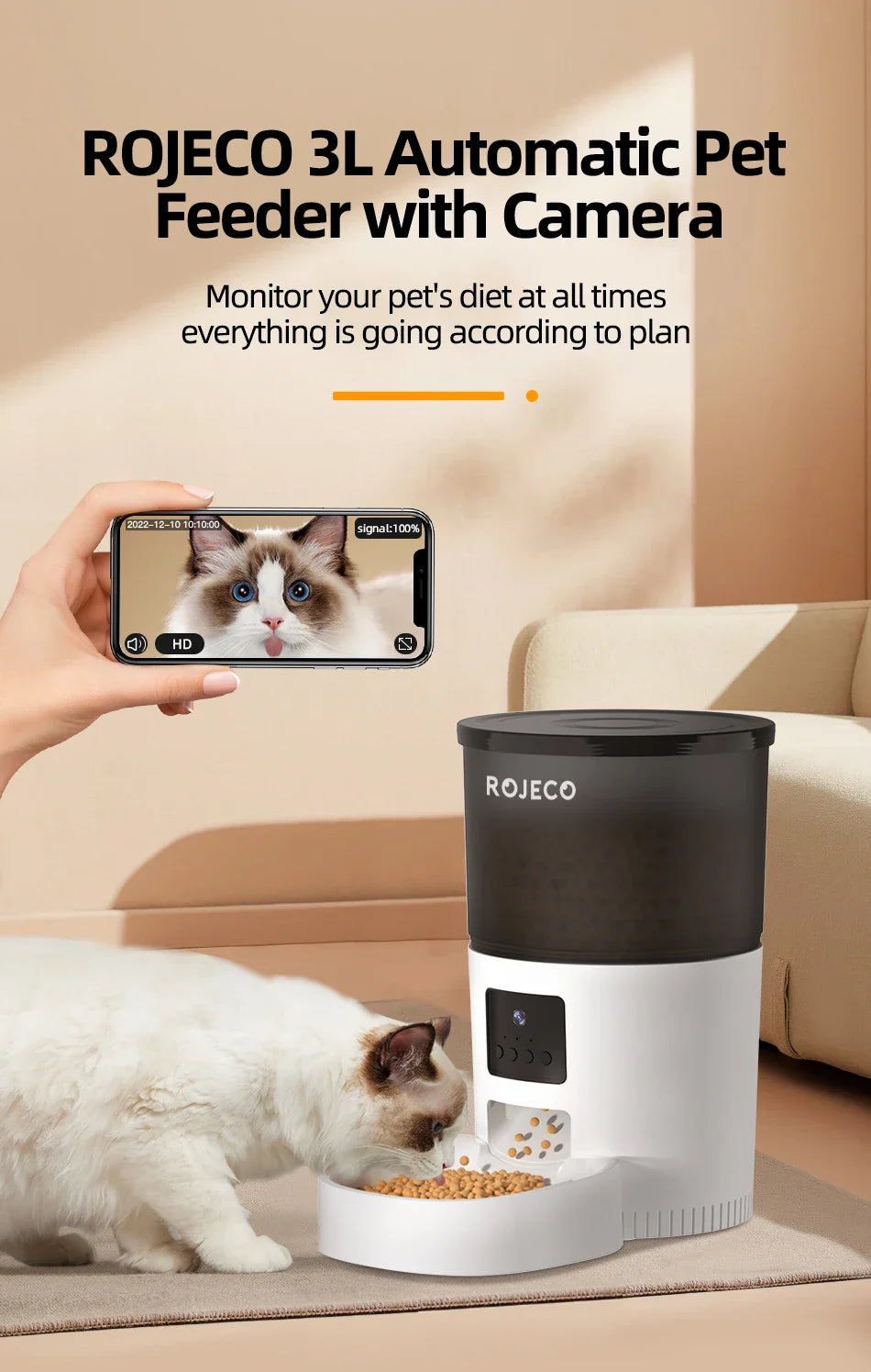 Automatic Cat Feeder w/ Camera & Voice