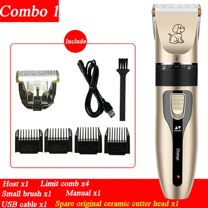 Pet Hair Clipper & Trimmer Set – Cordless Electric