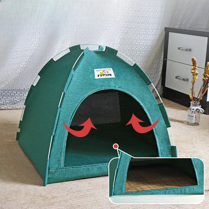 Foldable Cat & Dog Tent House – Breathable Outdoor Portable Pet Bed