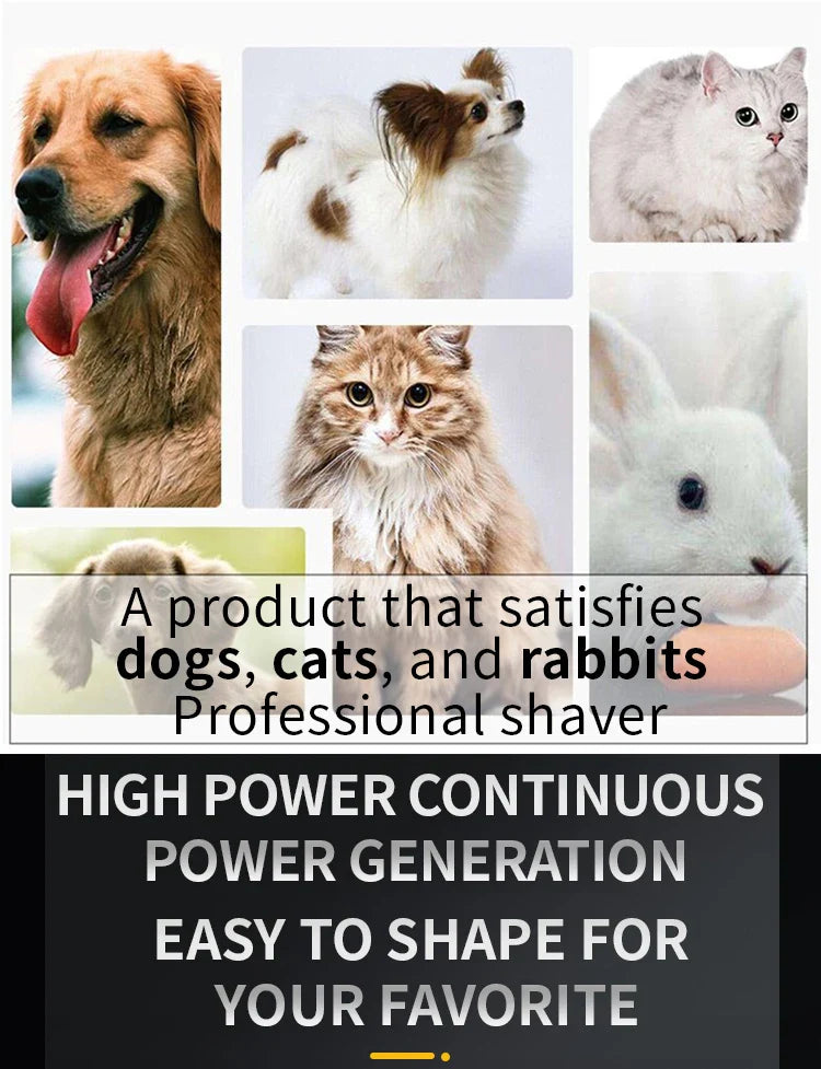 Professional Dog Hair Clipper – All-Metal Rechargeable Low-Noise Trimmer