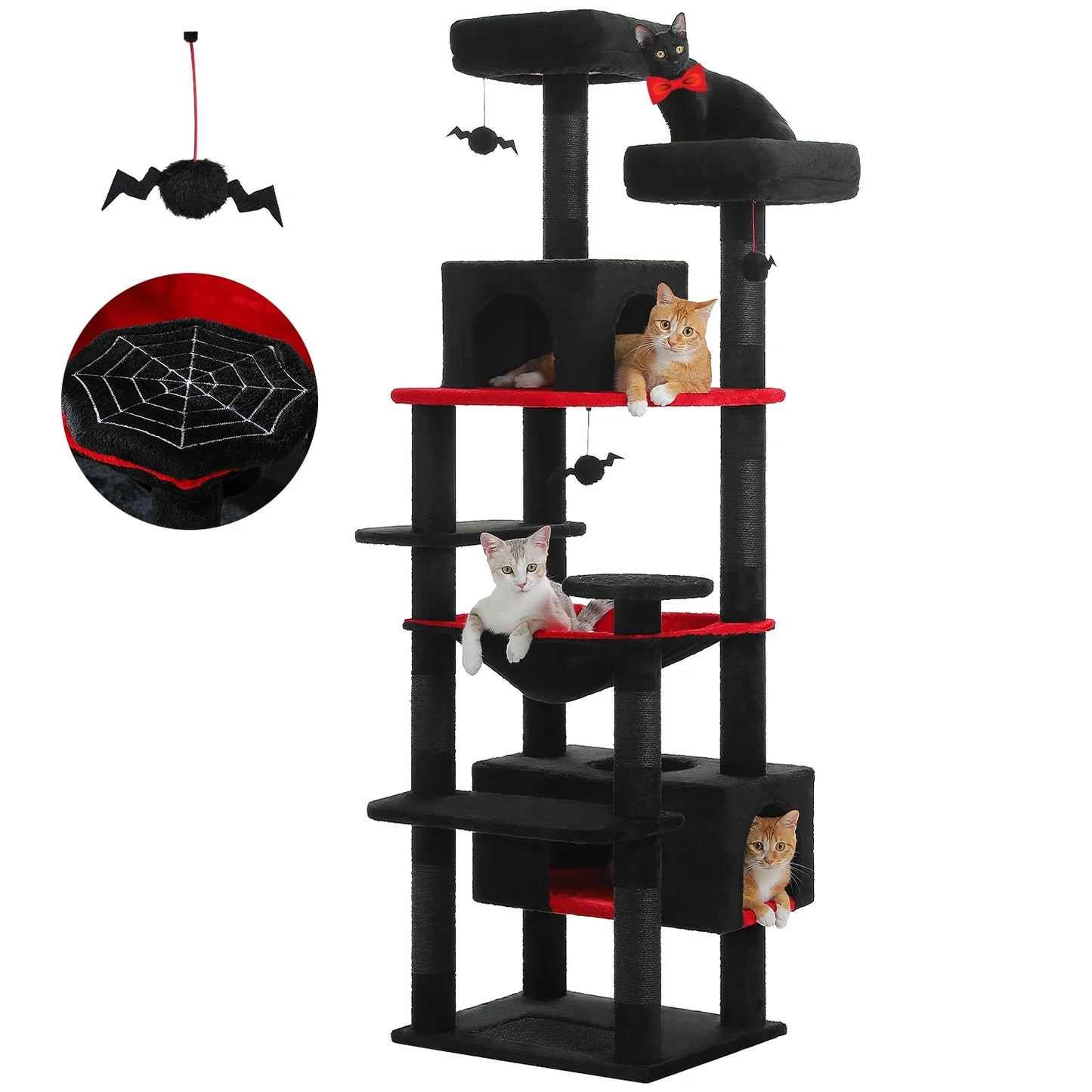 Large Cat Tree & Tower – Multi-Level with Hammock, Condos & Scratching Posts