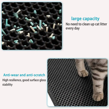 Double-Layer Cat Litter Mat – Waterproof