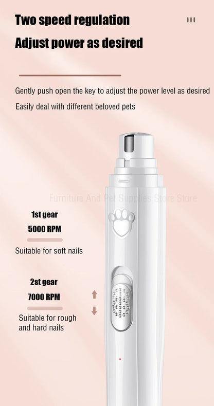 Electric Dog Nail Grinder – USB Rechargeable
