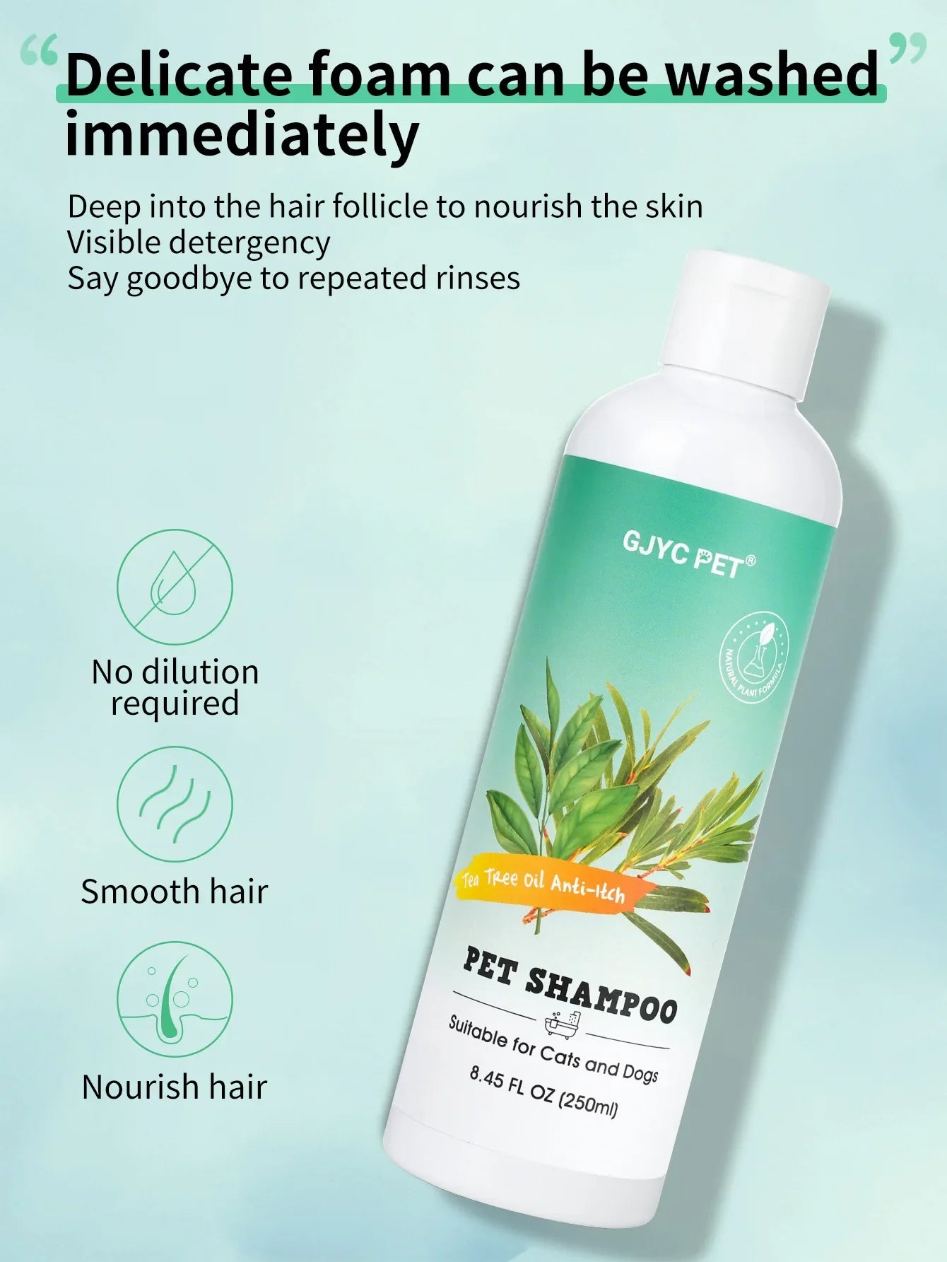 Tea Tree Oil Pet Shampoo – Anti-Itch & Odor-Relief Bath Wash