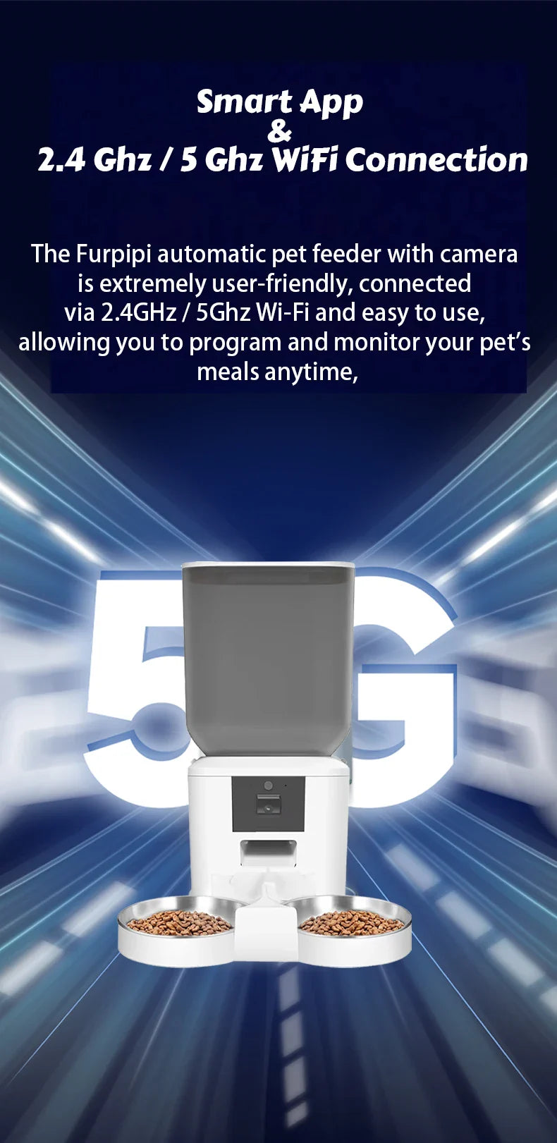 Automatic Cat Feeder 8L – 1080p Camera WiFi